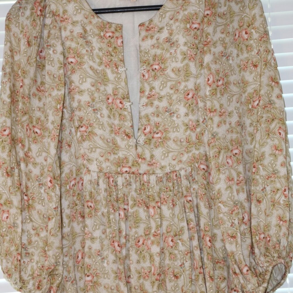 By TiMo Sage and Coral Mini Long Sleeve Sundress Quilted Detail